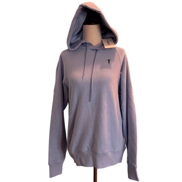 NWT THAKOON Drawstring Hoodie Dusty Blue TWET001556 100% Cotton S - Picture 1 of 7